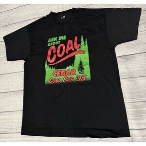 Vintage 90s Coal T Shirt Cedar Coal Fair 1995 Pikeville Kentucky Size XL